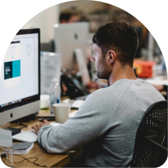 Person looking at a monitor