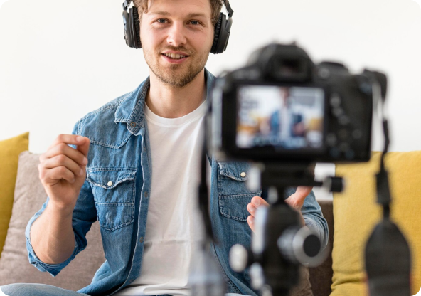 A person filming themselves