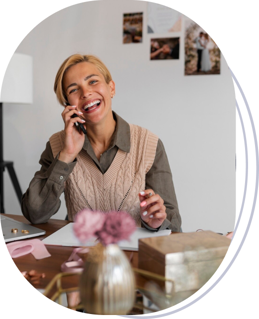 Person speaking on the phone