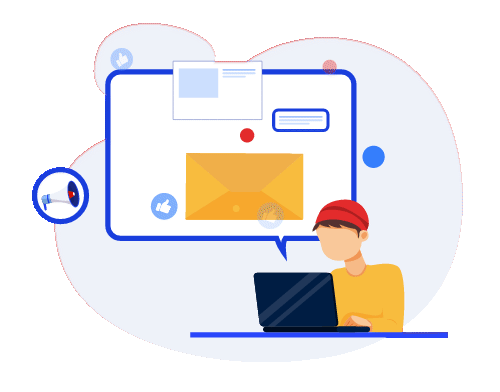 GIF illustration of a person messaging